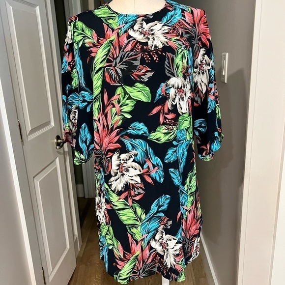ZARA Woman Tropical Kimono Style Mini Dress - Picture 2 of 12